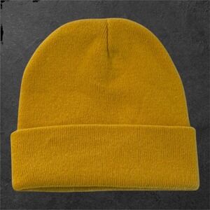 Forever 21 Beanie Unisex One Size Mustard Yellow Knit Cuffed Hat